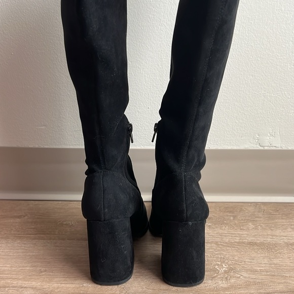 Steve Madden Women’s Faux Suede Pointed Toe Over-The-Knee Black Boots Size 7 - Picture 13 of 17